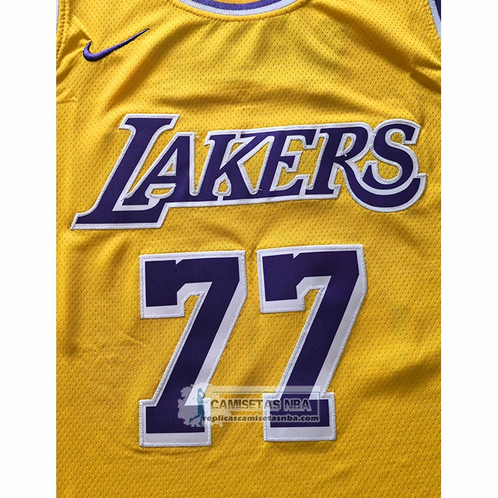 Camiseta Los Angeles Lakers Luka Doncic NO 77 Icon 2024-25 Amarillo
